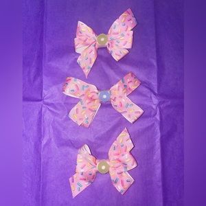 Sprinkle Donut Hair Bows - Hair Clips - Sprinkle Hair Bows - Doughnut Hair Bows